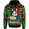 South Sydney Rabbitohs Hoodie - South Sydney Rabbitohs With Ball Aboriginal Inspired Style Of Dot Painting Patterns Custom Hoodie