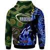 Canberra Raiders Hoodie - Custom Canberra Raiders Team with Aboriginal Inspired Dot Painting and Indigenous Pattern