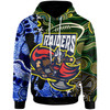 Canberra Raiders Hoodie - Custom Canberra Raiders Team with Aboriginal Inspired Dot Painting and Indigenous Pattern