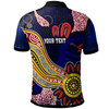 Sydney Roosters Polo Shirt - Custom Angry Rooster with Aboriginal Inspired Indigenous Dot Painting Style