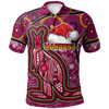 Maroons Christmas Rugby Custom Polo Shirt - Christmas Maroons Kangaroo Polo Shirt