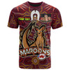 Maroons T- Shirt - Custom Naidoc Week ''Get up, Stand Up, Show Up''Maroons Kangaroo With Aboriginal Inspired Culture T- Shirt