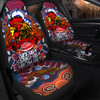 Rooters Custom Car Seat Cover - Sydney Naidoc Week Celebrations With Footprints And Boomerangs Dot Art Painting