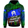 Australia Naidoc Week Hoodie - Custom Black Raised Hands With Aboriginal Inspired Patterns Hoodie