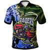 Canberra Raiders Polo Shirt - Custom Canberra Raiders Team with Aboriginal Inspired Dot Painting and Indigenous Pattern