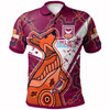 Queensland Team Polo Shirt - Custom Queensland Maroons Kangaroo Dot Art Painting Splash Polo Shirt