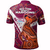 Queensland Team Polo Shirt - Custom Queensland Maroons Kangaroo Dot Art Painting Splash Polo Shirt