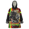 Penrith Panthers Snug Hoodie - Custom Black Penrith Panthers With Contemporary Dot Painting Pattern Oodie Blanket