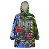 Canberra Raiders Snug Hoodie - Custom Canberra Raiders Team with Aboriginal Inspired Dot Painting and Indigenous Pattern Oodie Blanket