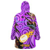 Melbourne Storm Snug Hoodie - Custom Melbourne Storm Team with Aboriginal Inspired Dot Painting and Indigenous Pattern Oodie Blanket