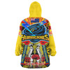 Hurricanes Anzac Day Custom Snug Hoodie - Remembrance Hurricanes With Maori Patterns And Poppy Flowers Oodie Blanket