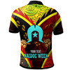 Australia Naidoc Week Polo Shirt - Custom Naidoc with Torres Strait Island Aboriginal Inspired FootPrint "Get up!, Stand up! Show up!" Polo Shirt
