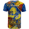 Parramatta Eels T-Shirt - Custom Parramatta Eels Ball With Aboriginal Inspired Art Personalised Player And Number T-Shirt