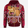 Queensland Team Hoodie - Custom QLD Maroons Cane Toads With Art Personalised Player And Number Hoodie