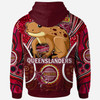 Queensland Team Hoodie - Custom QLD Maroons Cane Toads With Art Personalised Player And Number Hoodie