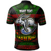 South Sydney Rabbitohs Polo Shirt - Custom Rabbit Aboriginal Inspired Style Pattern Personalised Player And Number Polo Shirt