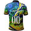 Parramatta Eels Polo Shirt - Custom Electric Parramatta Eels with Aboriginal Inspired Dot Painting Player And Number Polo Shirt