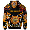 Wests Tigers Hoodie - Custom Wests Tigers Ball with Aboriginal Inspired Dot Painting Art Player And Number Hoodie