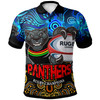 Penrith Panthers Polo Shirt - Custom Penrith Panthers Champions with Aboriginal Inspired Dot Painting Art Player And Number Polo Shirt