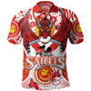 Australia Illawarra and St George Custom Polo Shirt - Saints With Aboriginal Inspired Dot Art Polo Shirt