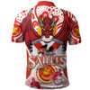 Australia Illawarra and St George Custom Polo Shirt - Saints With Aboriginal Inspired Dot Art Polo Shirt