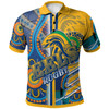 Parramatta Eels Polo Shirt - Custom Parramatta Eels Logo Aboriginal Inspired Indigenous Sport Style Polo Shirt