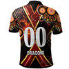 St. George Illawarra Dragons Polo Shirt - Custom Dragon Mascot Illawarra with Aboriginal Inspired Art Player And Number Polo Shirt