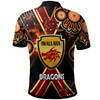 St. George Illawarra Dragons Polo Shirt - Custom Dragon Mascot Illawarra with Aboriginal Inspired Art Player And Number Polo Shirt