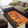 Australia Aboriginal Area Rug - People dancing around the campfire aboriginal art