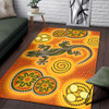 Australia Aboriginal Area Rug - Aboriginal dot art background with lizard