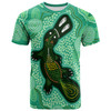 Australia Custom T-Shirt - Green Platypus Aboriginal Art T-Shirt