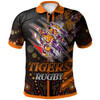 Wests Tigers Polo Shirt - Custom Wests Tigers Claw Aboriginal Inspired Indigenous Sport Style Polo Shirt