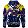 Melbourne Storm Hoodie - Custom Championship Melbourne Storm Mascot with Aboriginal Inspired Pattern Player And Number Hoodie