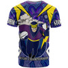 Melbourne Storm T-shirt - Custom Championship Melbourne Storm Mascot with Aboriginal Inspired Pattern Player And Number T-shirt