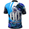 Cronulla-Sutherland Sharks Polo Shirt - Custom Angry Cronulla-Sutherland Sharks Team with Aboriginal Inspired Dot Painting Player And Number Polo Shirt