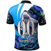 Cronulla-Sutherland Sharks Polo Shirt - Custom Angry Cronulla-Sutherland Sharks Team with Aboriginal Inspired Dot Painting Player And Number Polo Shirt