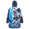 Cronulla-Sutherland Sharks Snug Hoodie - Custom Angry Cronulla-Sutherland Sharks Team with Aboriginal Inspired Dot Painting Player And Number Oodie Blanket