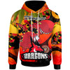 NRLW St.George Hoodie - Custom Cute Dragons with Aboriginal Inspired Dot Painting Style Player And Number Woman Hoodie