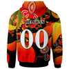 NRLW St.George Hoodie - Custom Cute Dragons with Aboriginal Inspired Dot Painting Style Player And Number Woman Hoodie