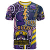 Melbourne Storm T-shirt - Custom Melbourne Storm Ball Aboriginal Inspired Indigenous Sport Style T-shirt