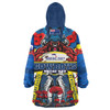 North Queensland Anzac Day Snug Hoodie - Custom Remembrance North Queensland With Ball And Poppy Flower Oodie Blanket