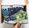 Parramatta Eels High Top Basketball Shoes J 13 - Parramatta Eels with Aboriginal Inspired Pattern Indigenous Sneakers J 13