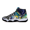 Parramatta Eels High Top Basketball Shoes J 11 - Parramatta Eels with Aboriginal Inspired Pattern Indigenous Sneakers J 11