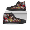 St. George Illawarra Dragons High Top Shoes - Dragon with Ball and Knight Contemporary Style of Aboriginal Inspired