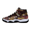 St. George Illawarra Dragons High Top Basketball Shoes J 11 - Dragon with Ball and Knight Contemporary Style of Aboriginal Inspired Sneakers J 11