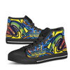 Parramatta Eels High Top Shoes - Electric Eel With Aboriginal Inspired Patterns