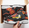 Penrith Panthers High Top Basketball Shoes J 13 - Penrith Panthers Aboriginal Inspired with Ball Indigenous Style of Dot Painting Traditional Sneakers
