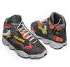 Penrith Panthers High Top Basketball Shoes J 13 - Penrith Panthers Aboriginal Inspired with Ball Indigenous Style of Dot Painting Traditional Sneakers