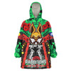 Souths Anzac Day Watercolour Snug Hoodie - Remembrance Indigenous Souths With Poppy Flower Oodie Blanket