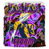 Melbourne Storm Bedding Set - Melbourne Storm Team with Aboriginal Inspired Dot Painting and Indigenous Pattern Bedding Set